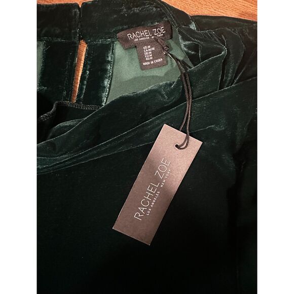 Rachel Zoe Velvet Emerald Green Top Medium NWT - Picture 5 of 5